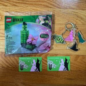 RARE wicked movie Ariana Grande bundle lego and keychain